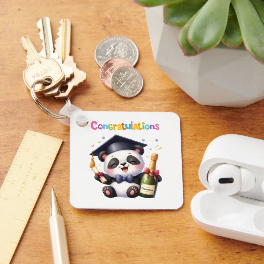 Panda Afstuderen Gefeliciteerd Sleutelhanger (Bureau)