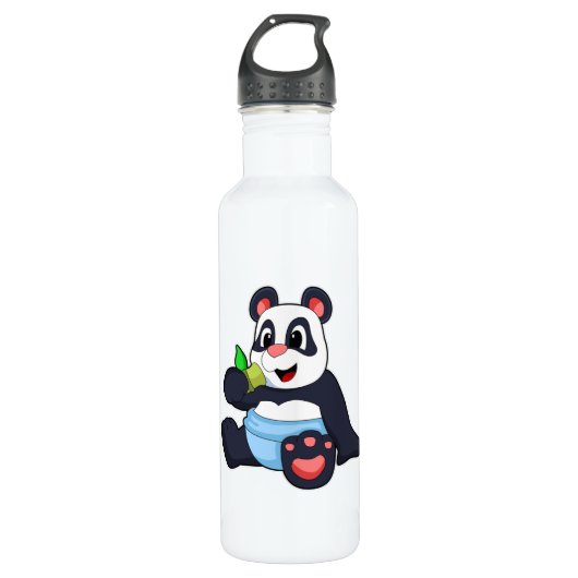 Panda als Baby met Bambus Waterfles (Voorkant)