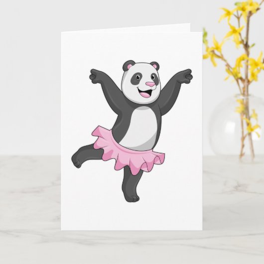 Panda als Ballerina in Ballet Kaart (Gele Bloem)