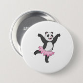 Panda als Ballerina in Ballet Ronde Button 7,6 Cm (Voorkant /achterkant)