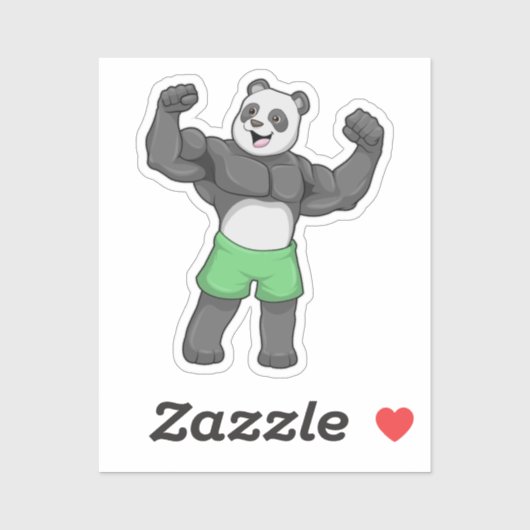 Panda als Bodybuilder in Bodybuilding Sticker (Vel)