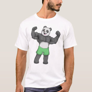 Panda als Bodybuilder in Bodybuilding T-shirt
