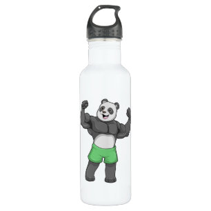 Panda als Bodybuilder in Bodybuilding Waterfles
