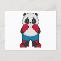 Panda als bokser met boks handschoenen