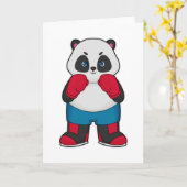 Panda als bokser met boks handschoenen kaart (Gele Bloem)