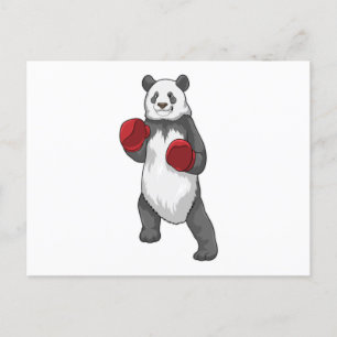 Panda als Boxer met Boxing-handschoenen Briefkaart