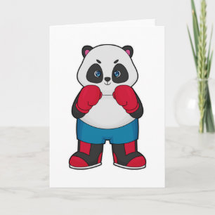 Panda als Boxer met Boxing-handschoenen Kaart