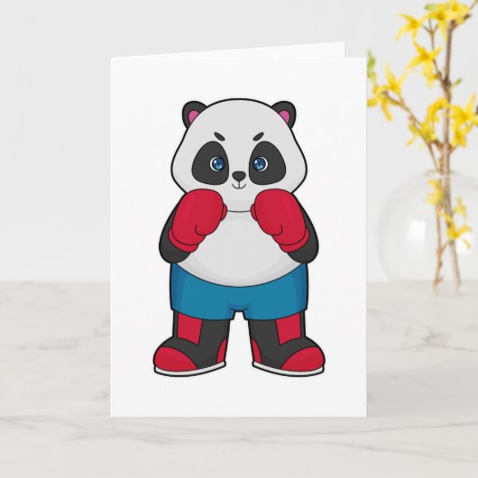 Panda als Boxer met Boxing-handschoenen Kaart (Gele Bloem)