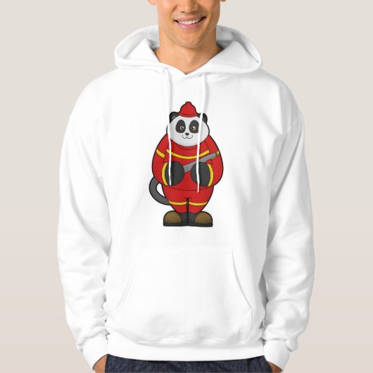 Panda als brandweerman met slang hoodie (Voorkant)