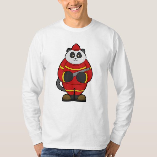 Panda als brandweerman met slang t-shirt (Voorkant)