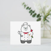 Panda als Cook met Soup ladle en Carrot Briefkaart (Staand voorkant)