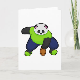 Panda als Football speler met Football Kaart