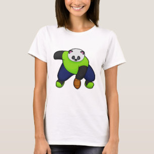 Panda als Football speler met Football T-shirt