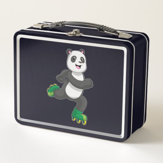 Panda als gealigneerde skater met Roller-schaatsen (Voorkant)