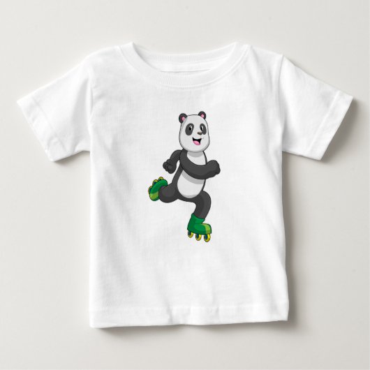 Panda als gealigneerde skater met Roller-schaatsen (Voorkant)
