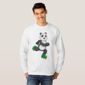 Panda als gealigneerde skater met Roller-schaatsen T-shirt (Voorkant volledig)