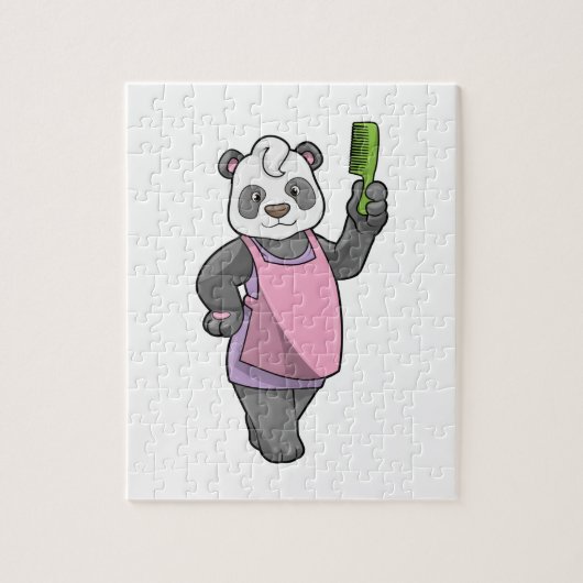 Panda als Hairdresser met Comb Legpuzzel (Verticaal)