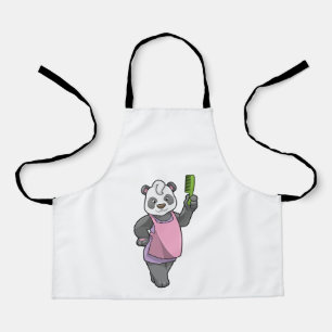 Panda als Hairdresser met Comb Schort