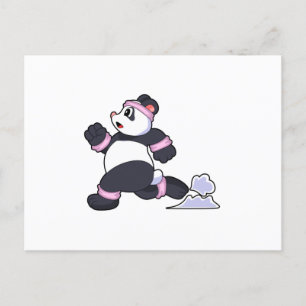 Panda als hardloper tijdens hardlopen briefkaart