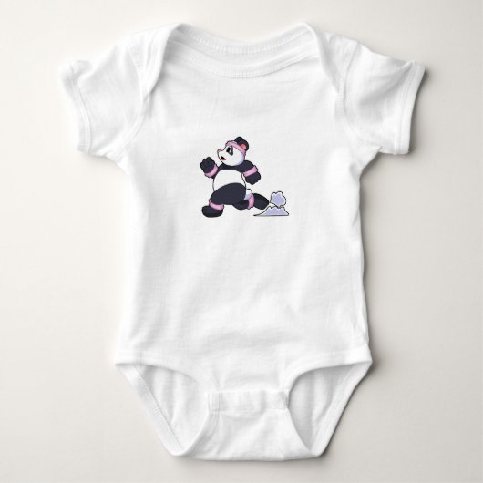Panda als hardloper tijdens hardlopen romper (Voorkant)
