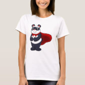 Panda als Hero met Masker & Cape T-shirt (Voorkant)