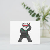 Panda als ninja in kostuum briefkaart (Staand voorkant)