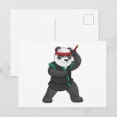 Panda als ninja in kostuum briefkaart (Voorkant / Achterkant)