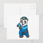 Panda als politieagent met politiehoed briefkaart (Voorkant / Achterkant)