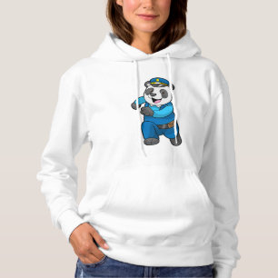 Panda als politieagent met politiële pet hoodie