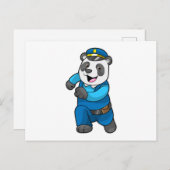 Panda als politieagent met politiepet briefkaart (Voorkant / Achterkant)