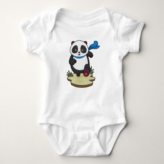 Panda als Runner met Scarf Romper (Voorkant)