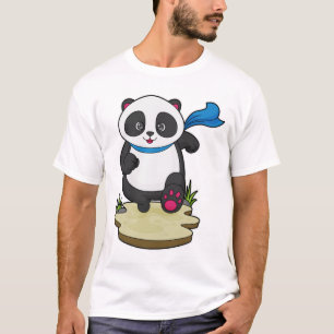 Panda als Runner met Scarf T-shirt