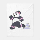 Panda als Runner op Running Fleece Deken (Voorkant)