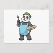 Panda als schilder met penseel en kleur briefkaart (Voorkant)