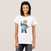 Panda als schilder met penseel en kleur t-shirt (Voorkant volledig)