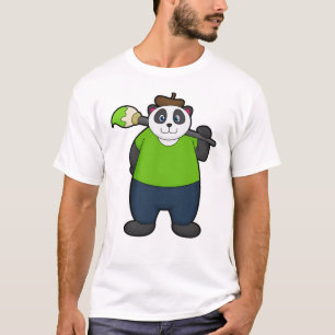 Panda als schilder met penseel t-shirt