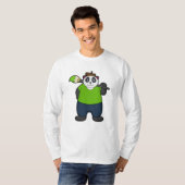 Panda als schilder met penseel t-shirt (Voorkant volledig)