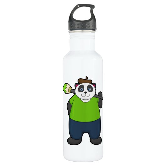 Panda als schilder met penseel waterfles  (Voorkant)