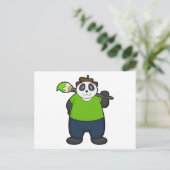 Panda als Schilder met Verfkwast Briefkaart (Staand voorkant)