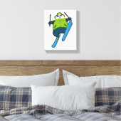 Panda als skijumper met skiën canvas afdruk (Insitu (Slaapkamer))