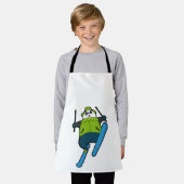 Panda als skijumper met skiën schort (Gedragen)