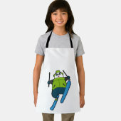 Panda als skijumper met skiën schort (Insitu)