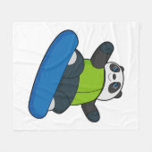Panda als Snowboarder met Snowboard Fleece Deken (Voorkant (Horizontaal))