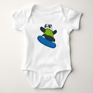 Panda als Snowboarder met Snowboard Romper