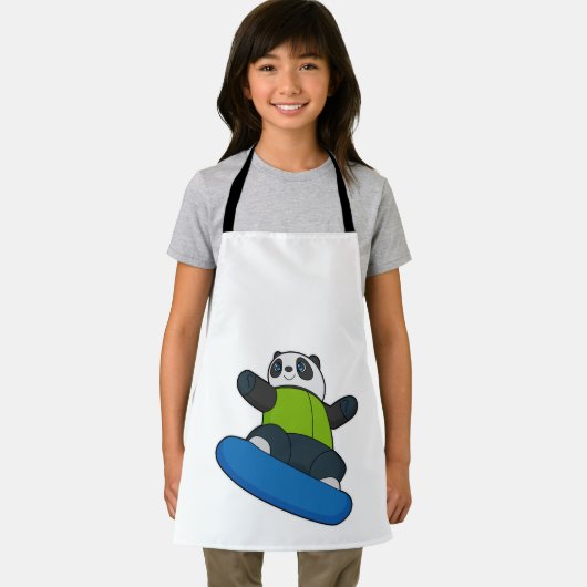 Panda als Snowboarder met Snowboard Schort (Insitu)