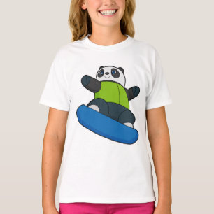 Panda als Snowboarder met Snowboard T-shirt