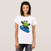 Panda als Snowboarder met Snowboard T-shirt (Voorkant volledig)