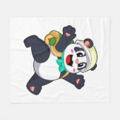 Panda als student fleece deken (Voorkant (Horizontaal))