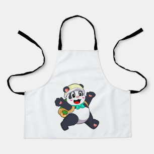 Panda als student schort