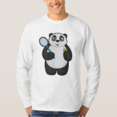 Panda als Tennis-speler met Tennis-racket T-shirt (Voorkant)